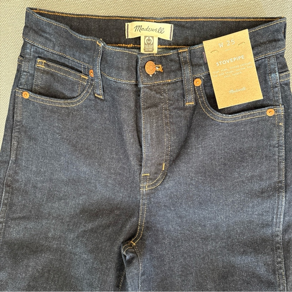 Madewell Stovetipe-  Indigo Straight Leg Jeans 25 BNWT - Picture 2 of 13